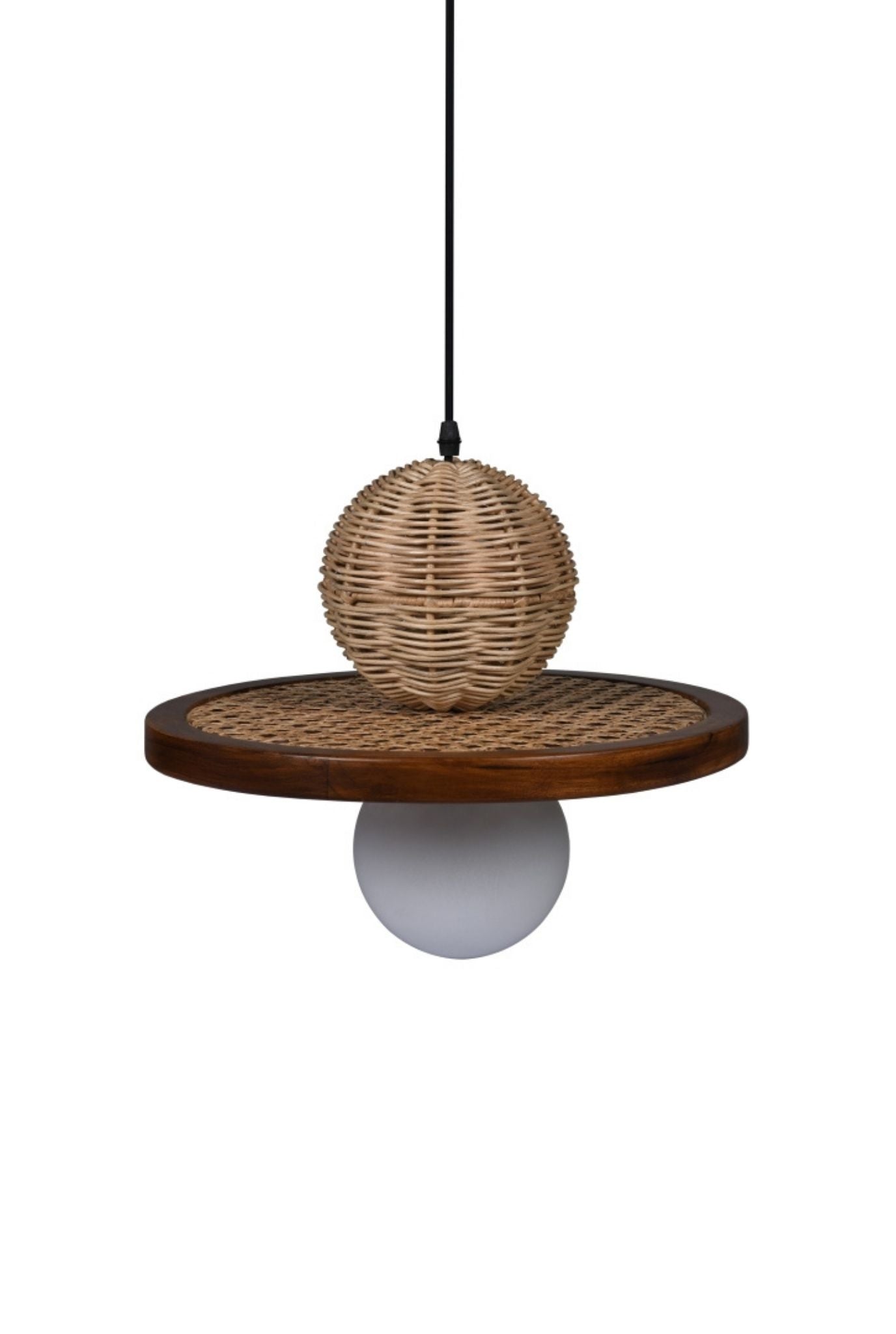 Satoi Teak Cane Pendant Lamp (Shipping Only In India)