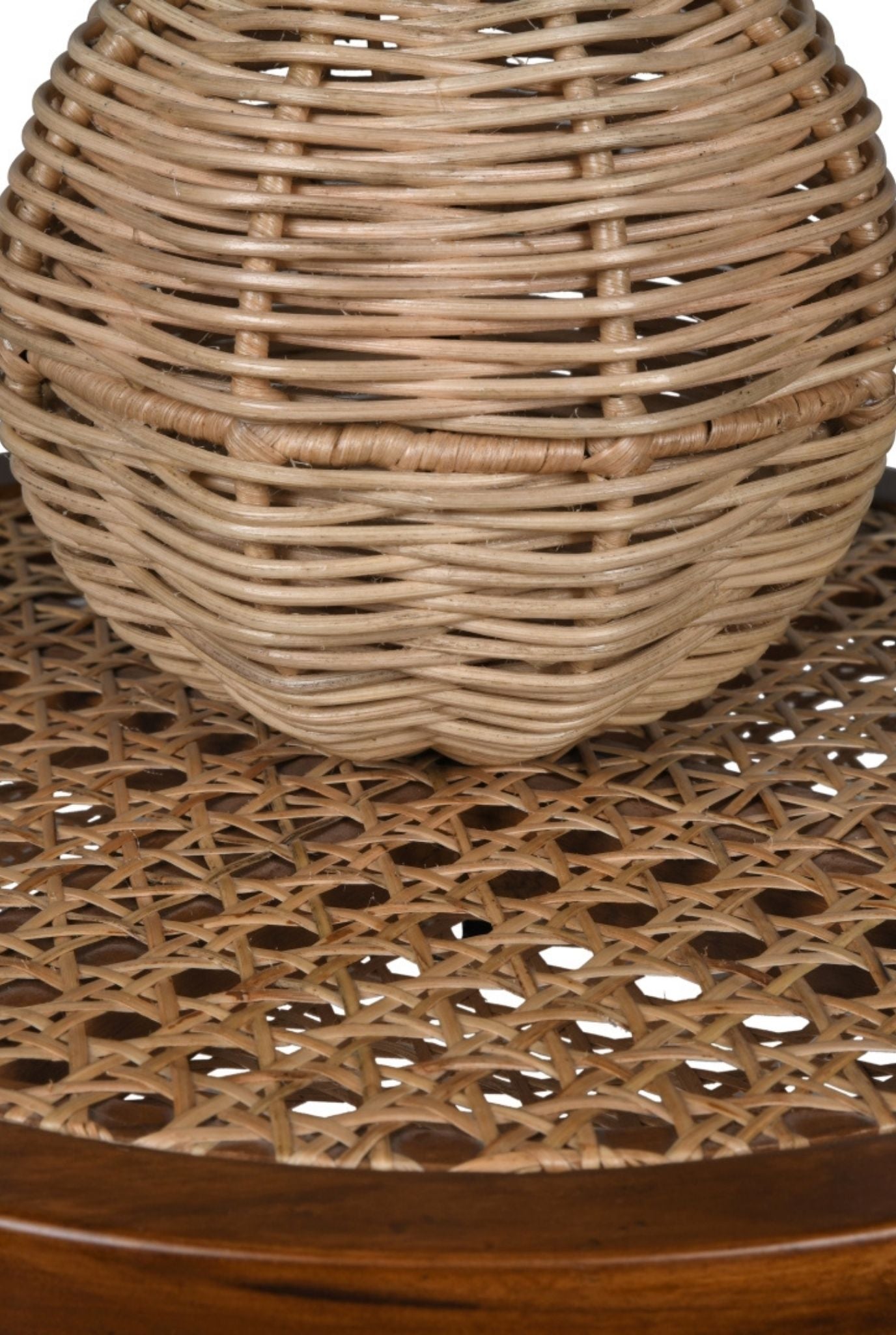 Satoi Teak Cane Pendant Lamp (Shipping Only In India)