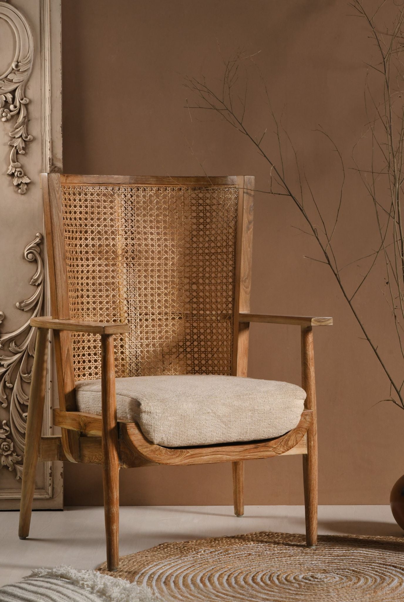Kiphire Cane Armchair (Shipping Only In India)