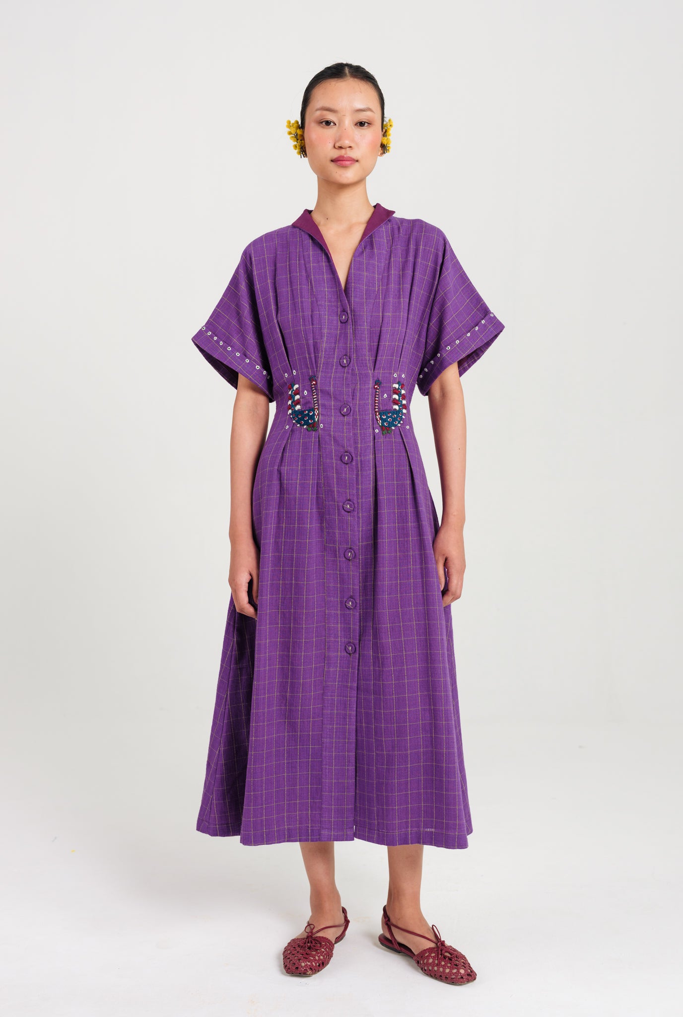 Drift Handloom Midi Dress