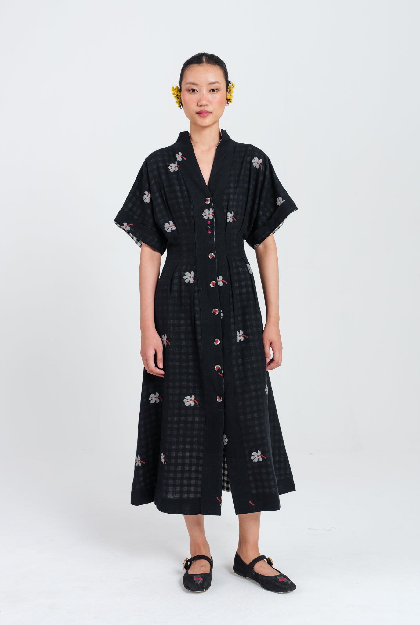 Leap Jamdani Midi Dress