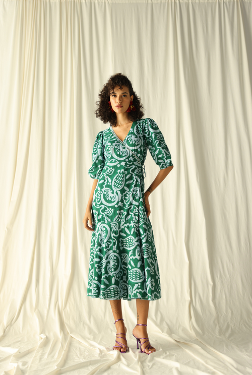 green-hand-block-print-cotton-wrap-womens-dress