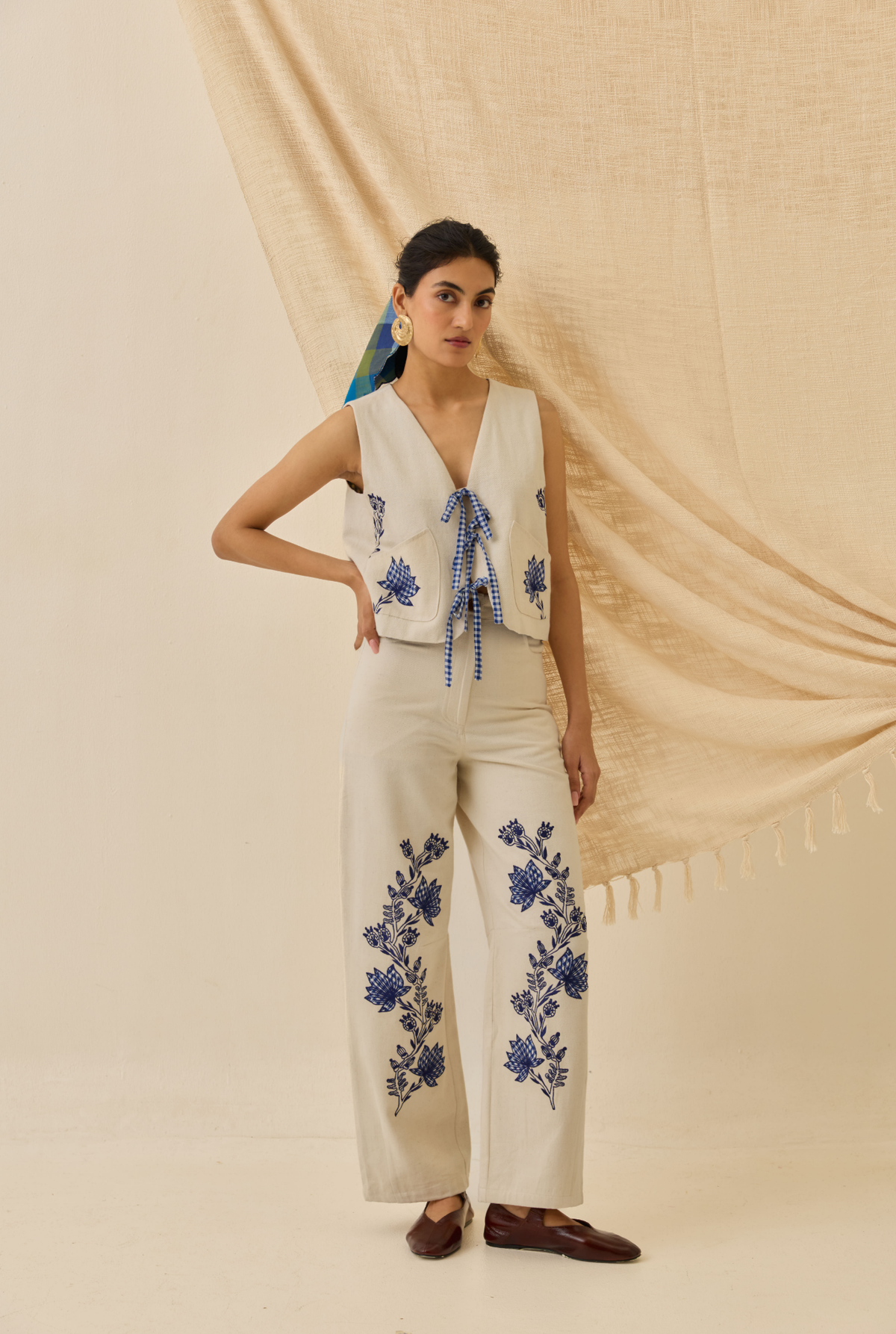 Saras Handloom Denim Waistcoat