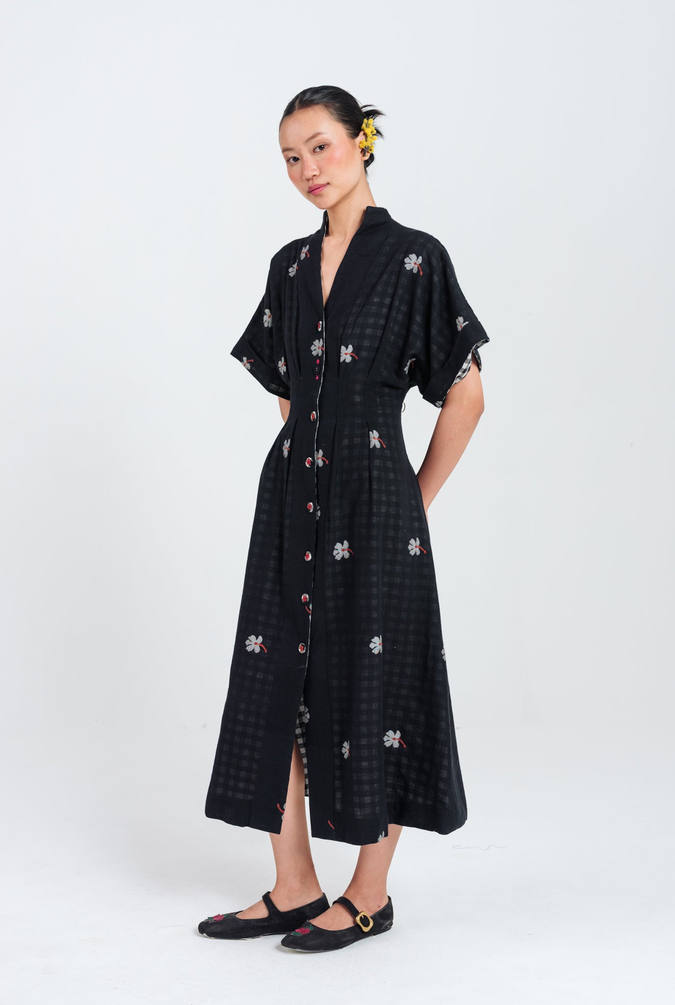 Leap Jamdani Midi Dress