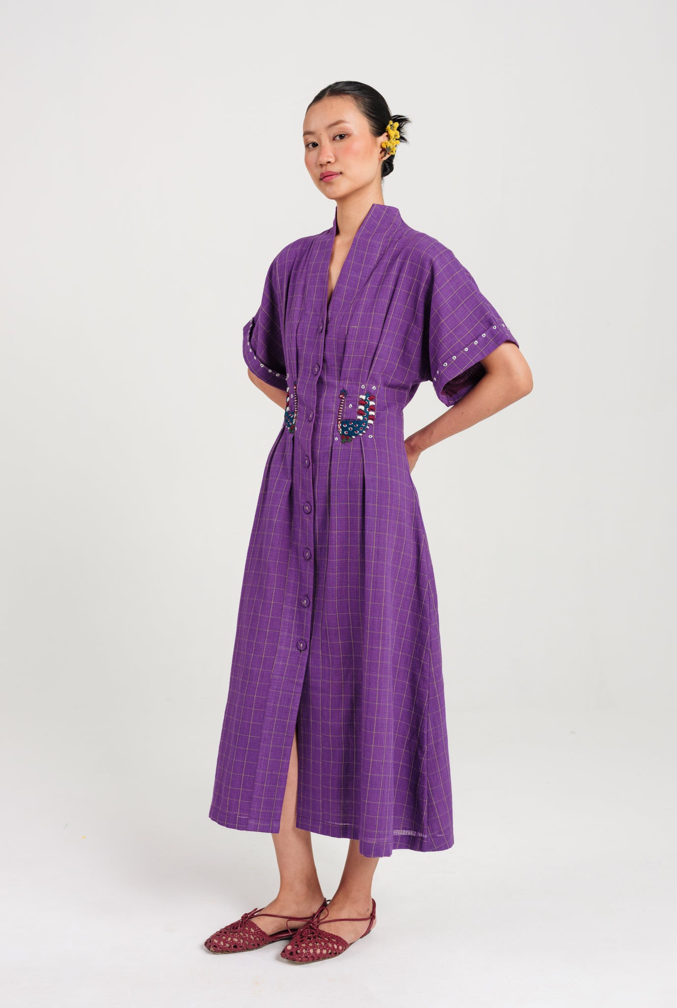 Drift Handloom Midi Dress