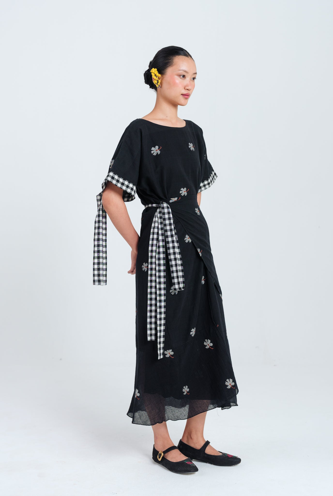 Leap Jamdani Tie-up Dress