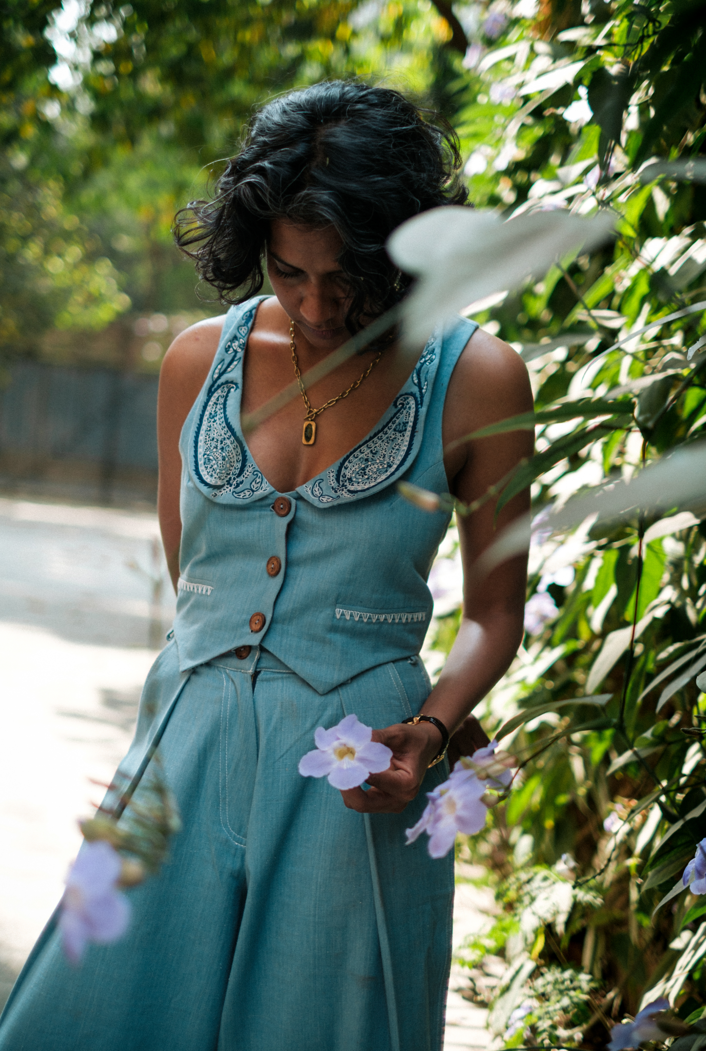 Handloom Denim Koti Waistcoat
