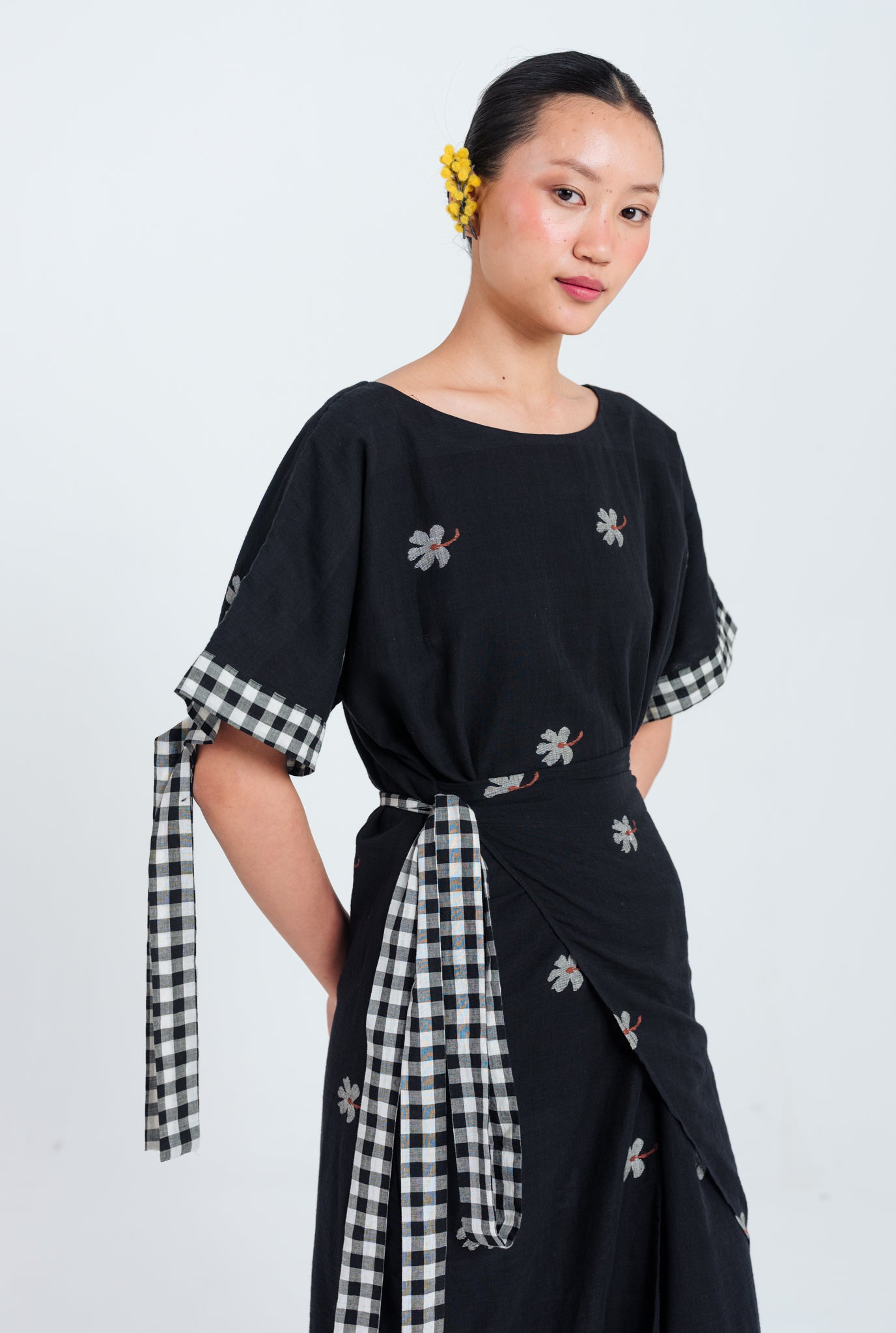 Leap Jamdani Tie-up Dress