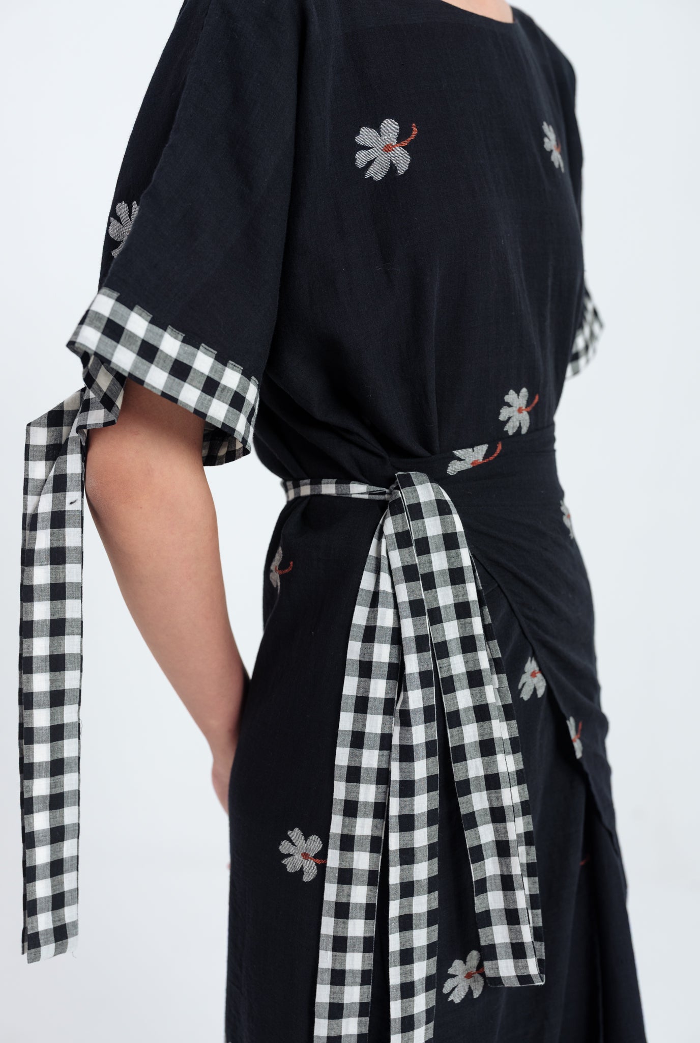 Leap Jamdani Tie-up Dress