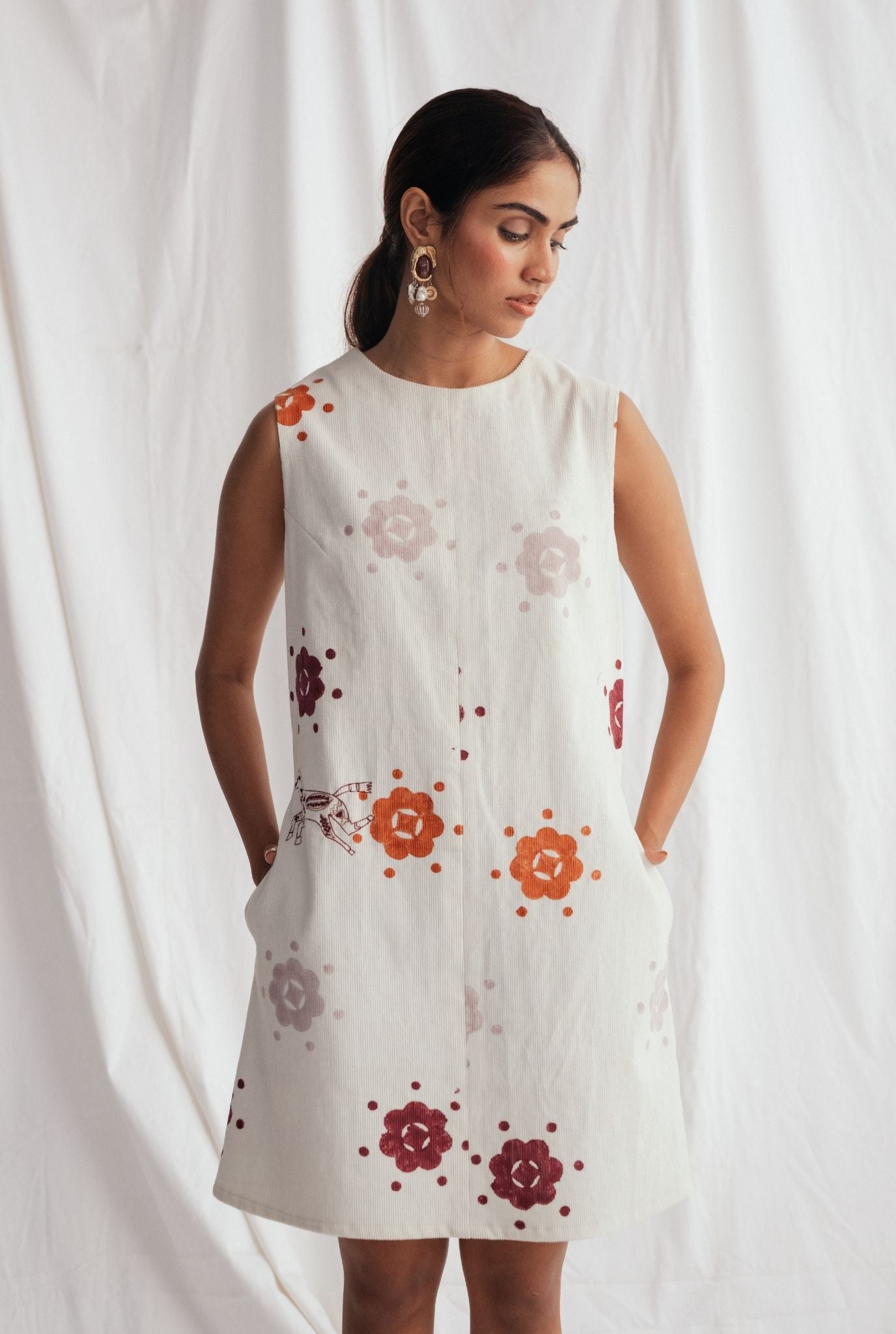 Thandai Corduroy Shift Dress