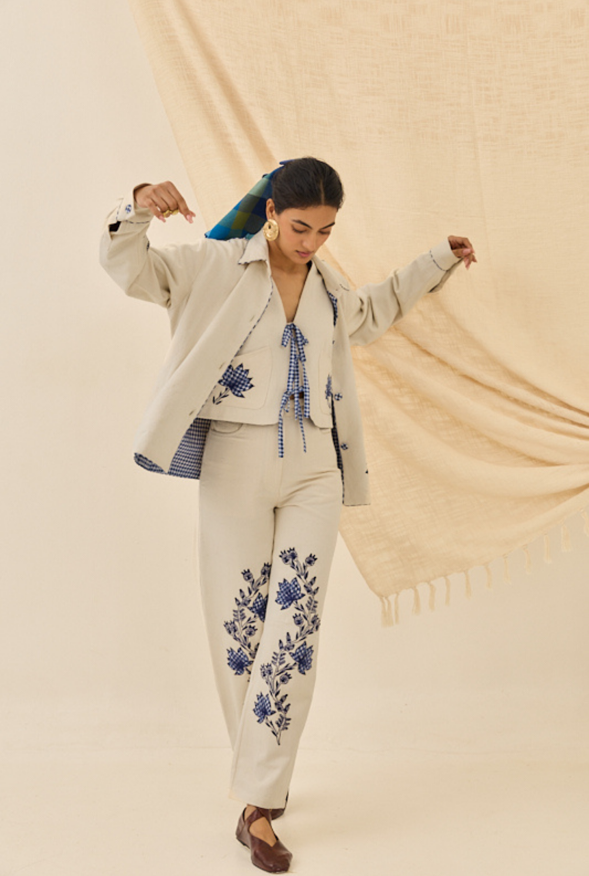 Saras Handloom Denim Jacket