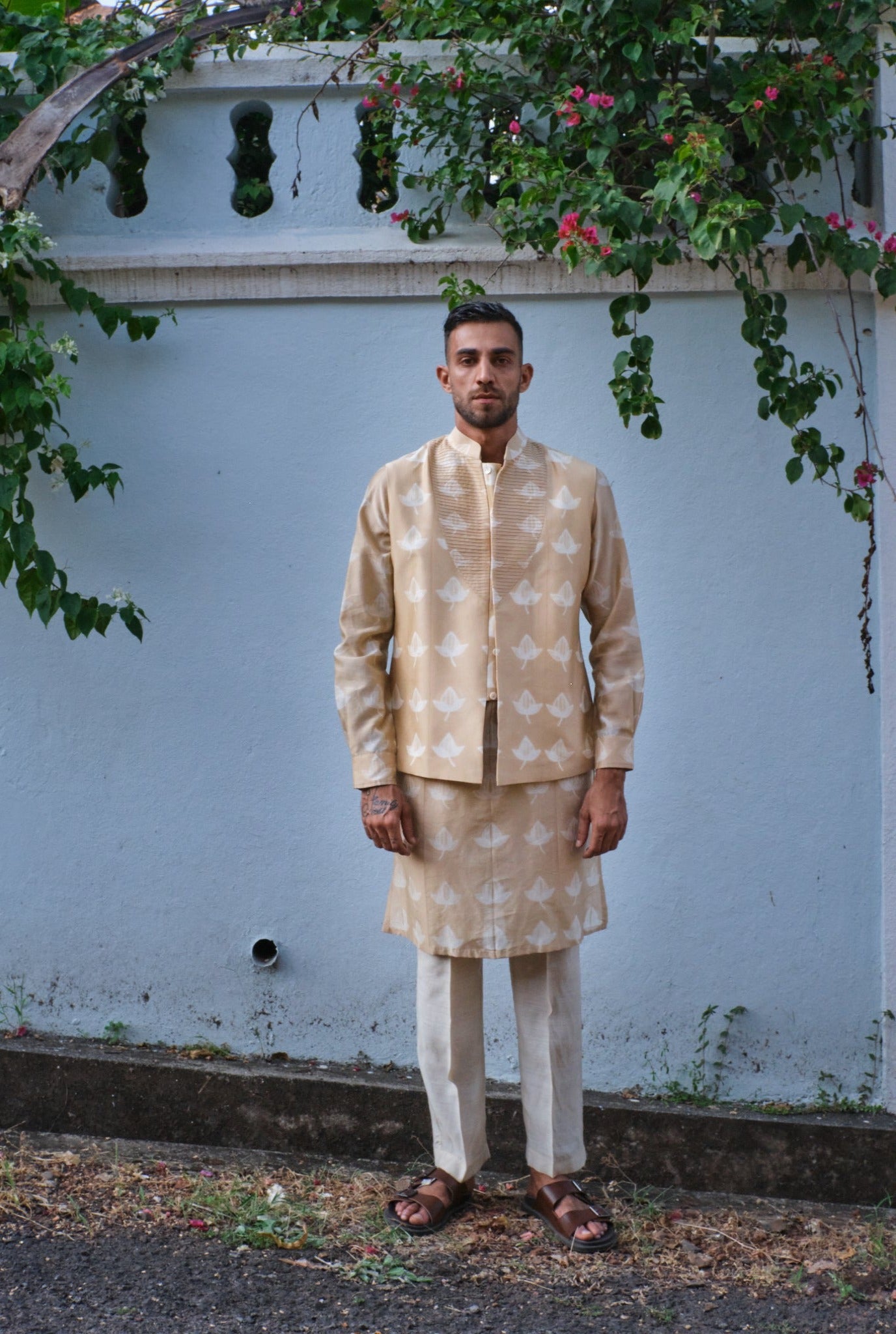 Akhrot Silk Kurta Set + Akhrot Silk Nehru Jacket