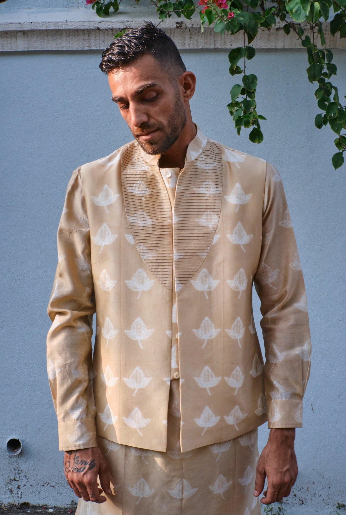 Akhrot Silk Kurta Set + Akhrot Silk Nehru Jacket