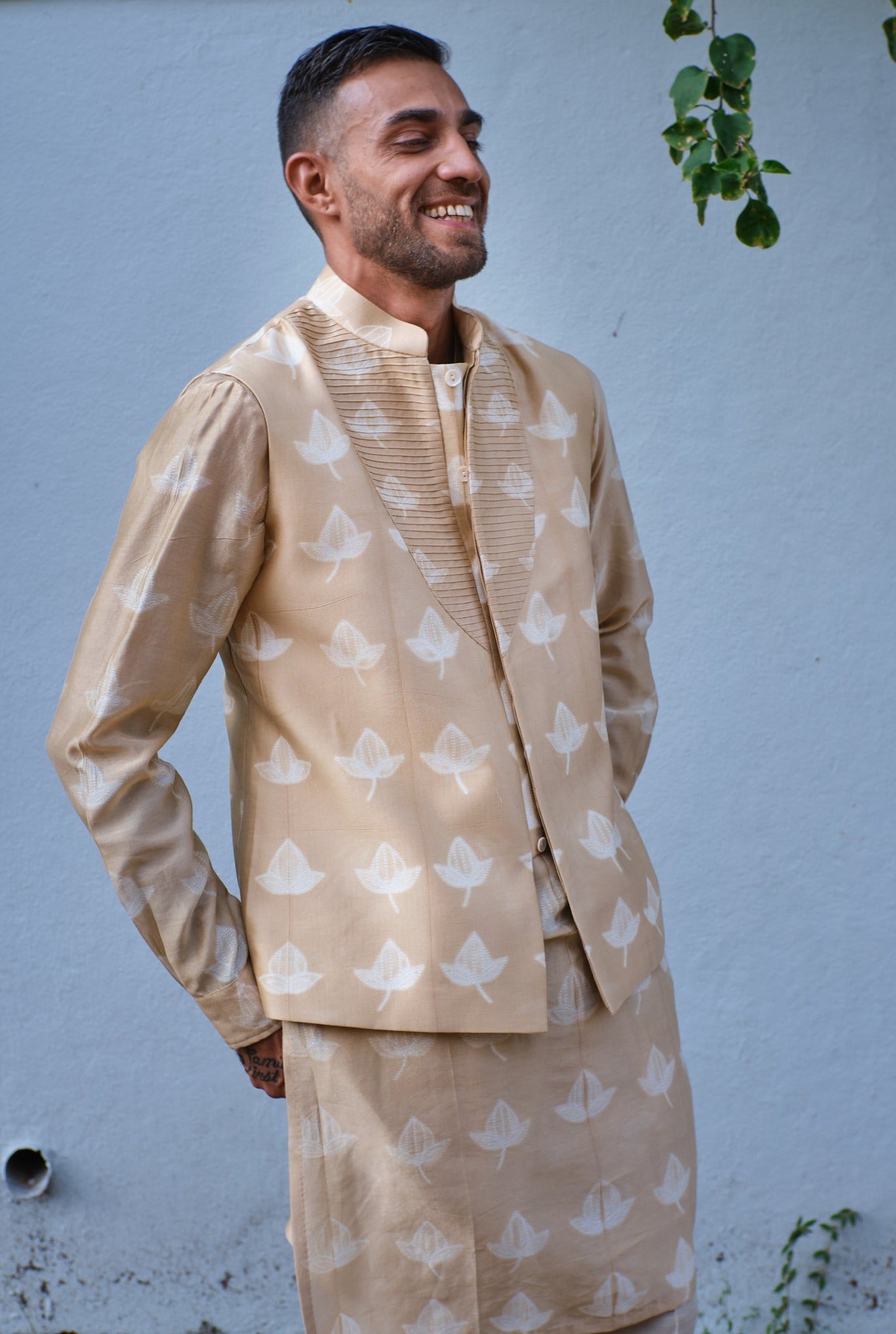 Akhrot Silk Kurta Set + Akhrot Silk Nehru Jacket