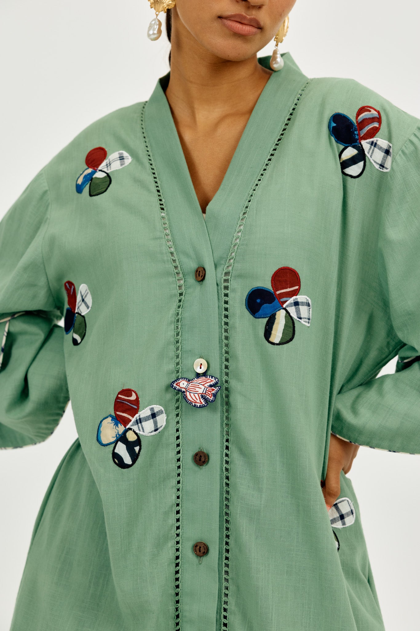 Emi Long Tunic- with bird charm