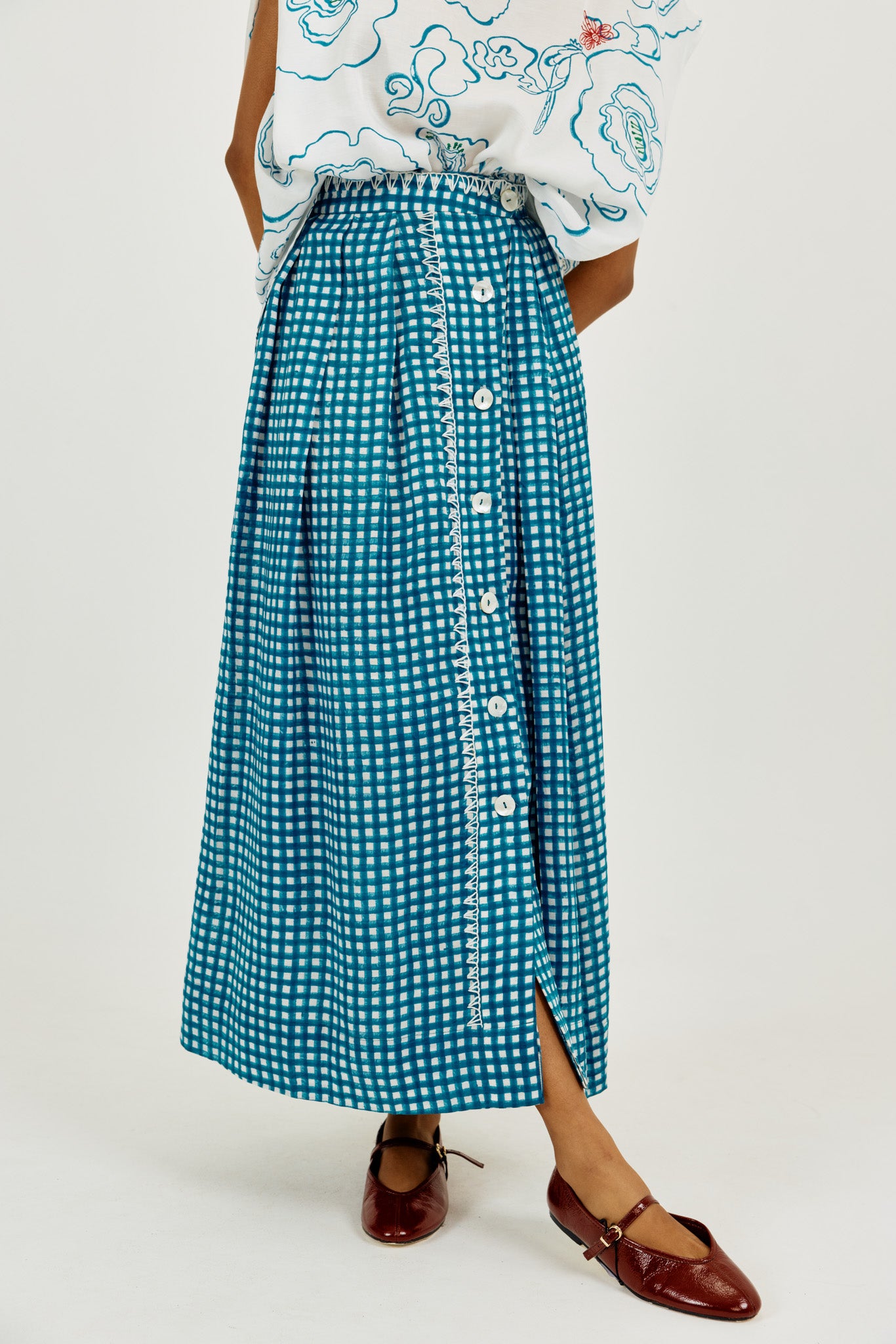 Soro check skirt
