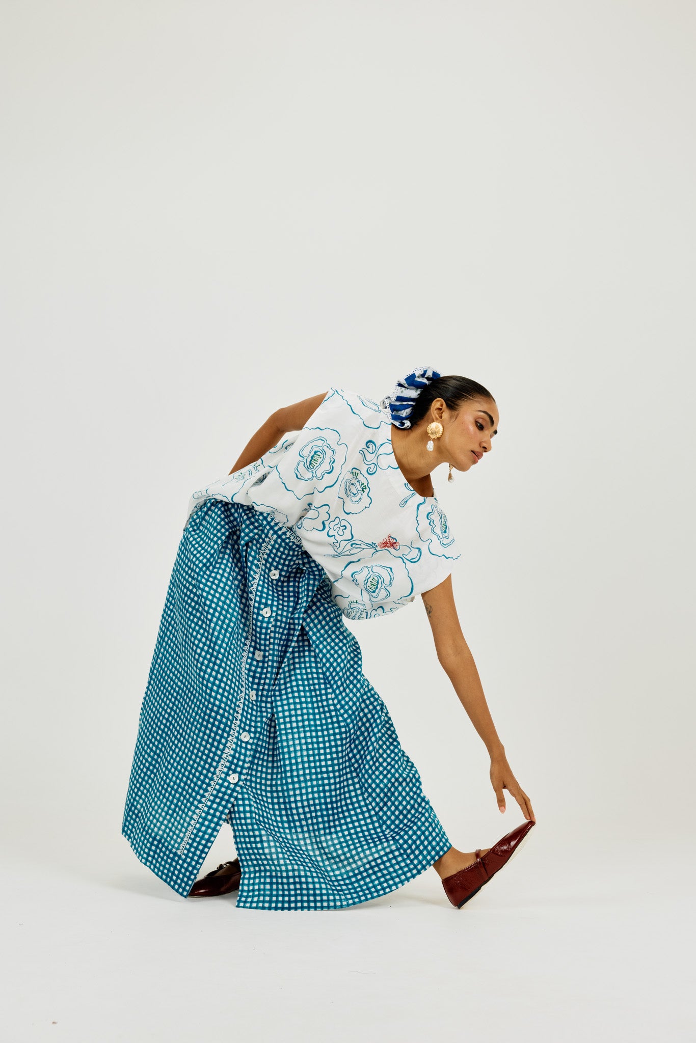 Soro check skirt