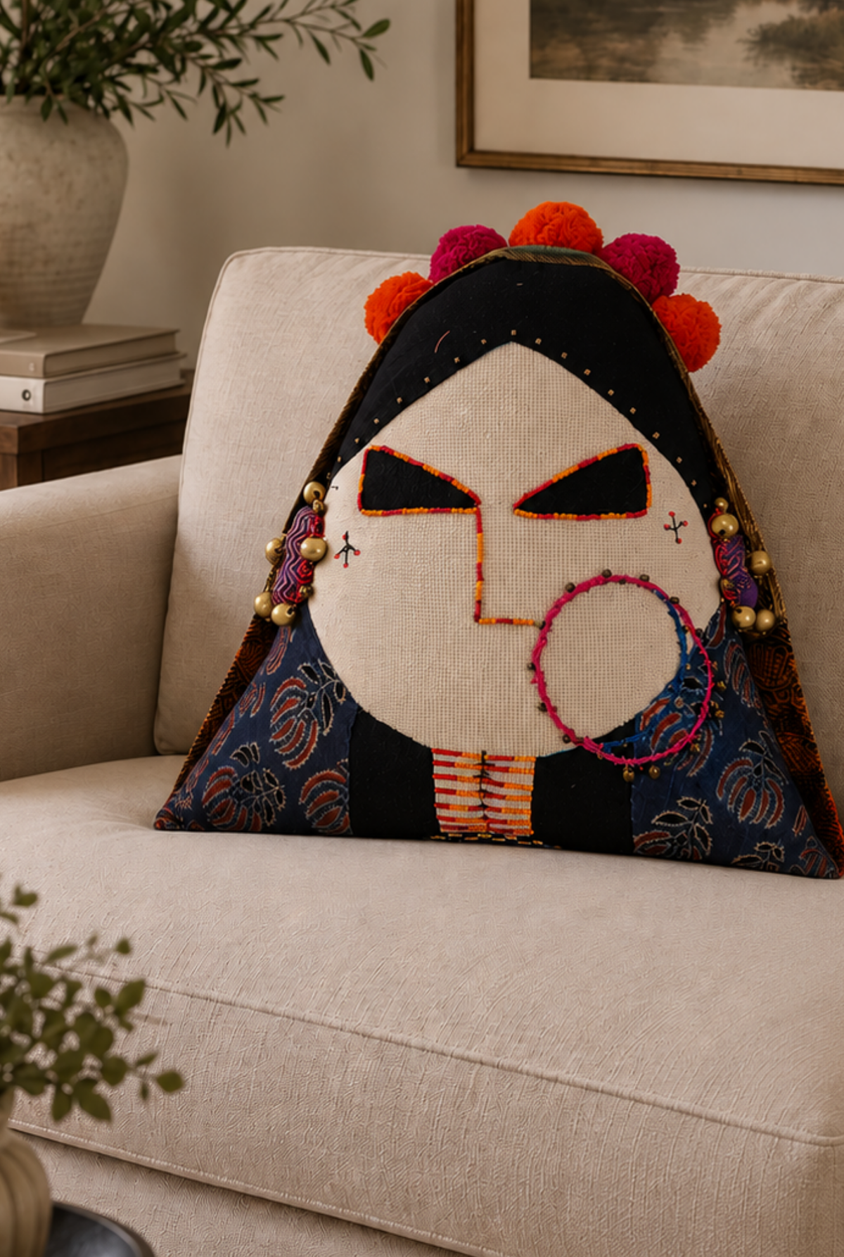 WOMAN OF KUTCH ART CUSHION