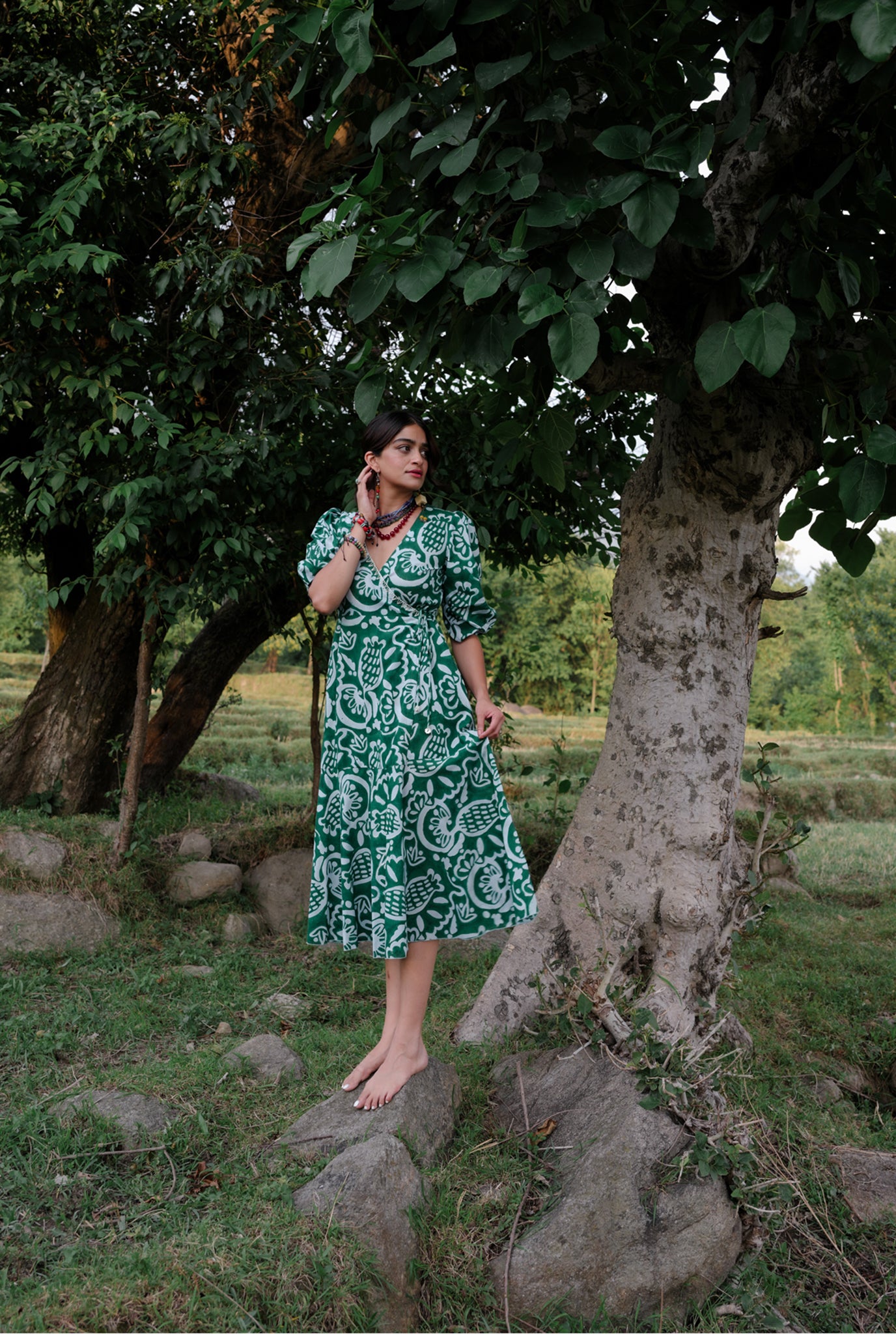 green-hand-block-print-cotton-wrap-womens-dress