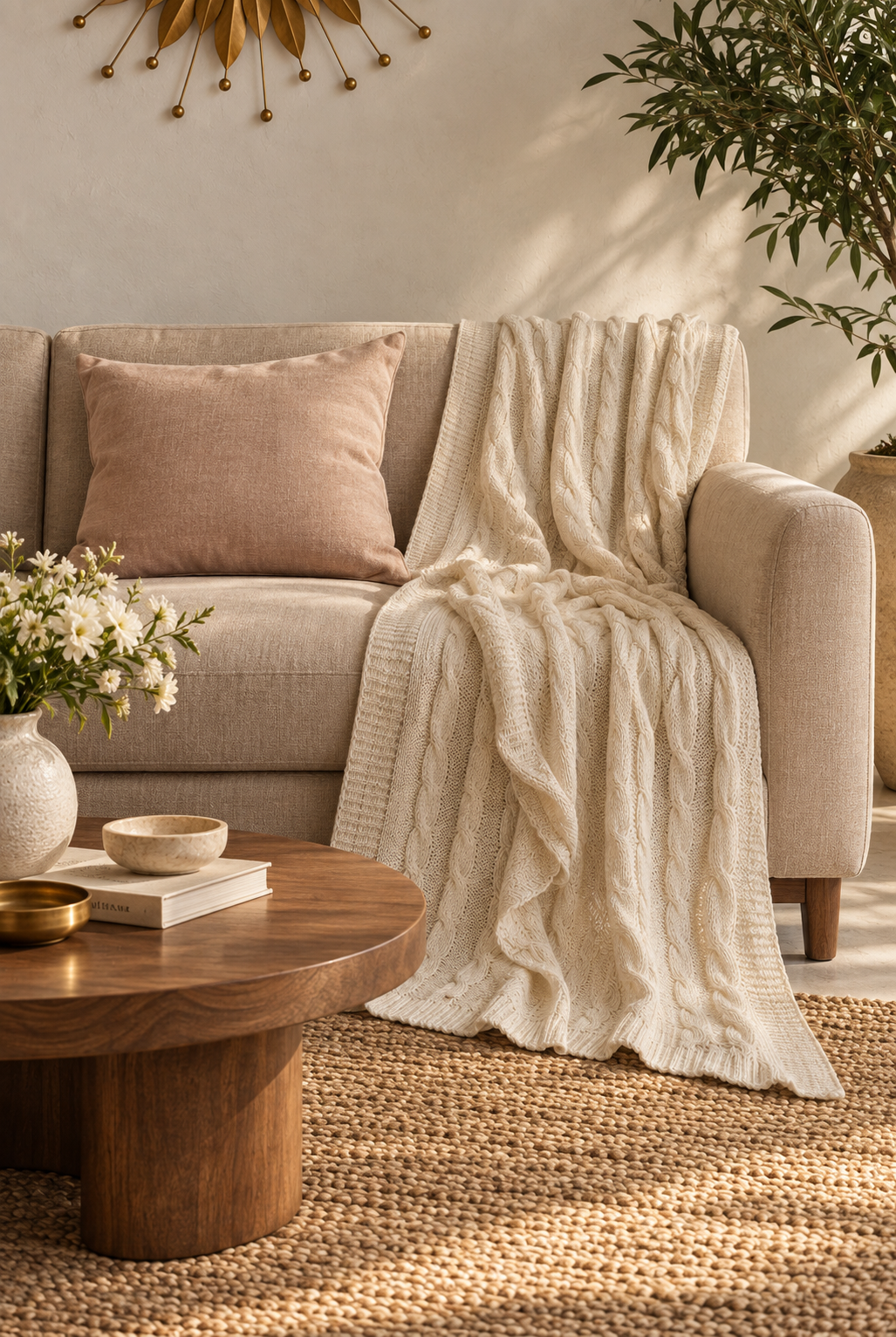 Cable Knit Throw