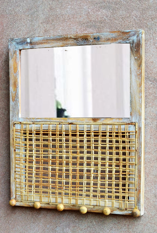 handcrafted-jewelry organizer- teak wood-cane mesh-sustainable-jodi