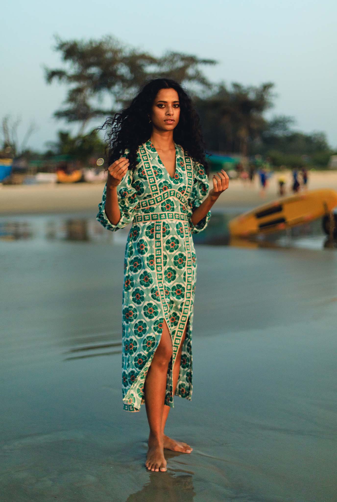 sustainable-handmade-handcrafted-jodi-thejodilife-block-printed-floral-tile-print-slits-blue-green-fitted-dress-summer