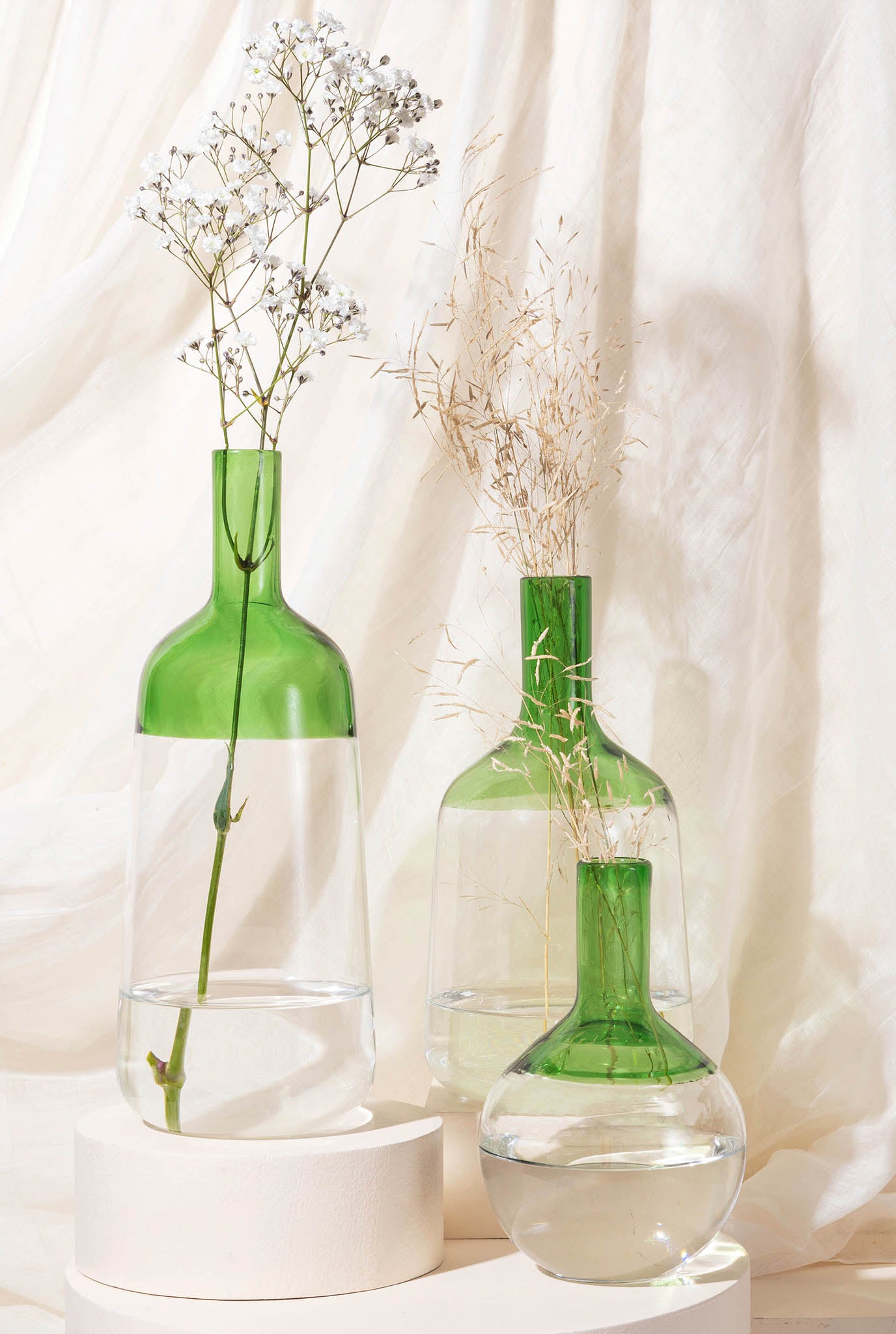 Iris Vase Green (Set of 3 )
