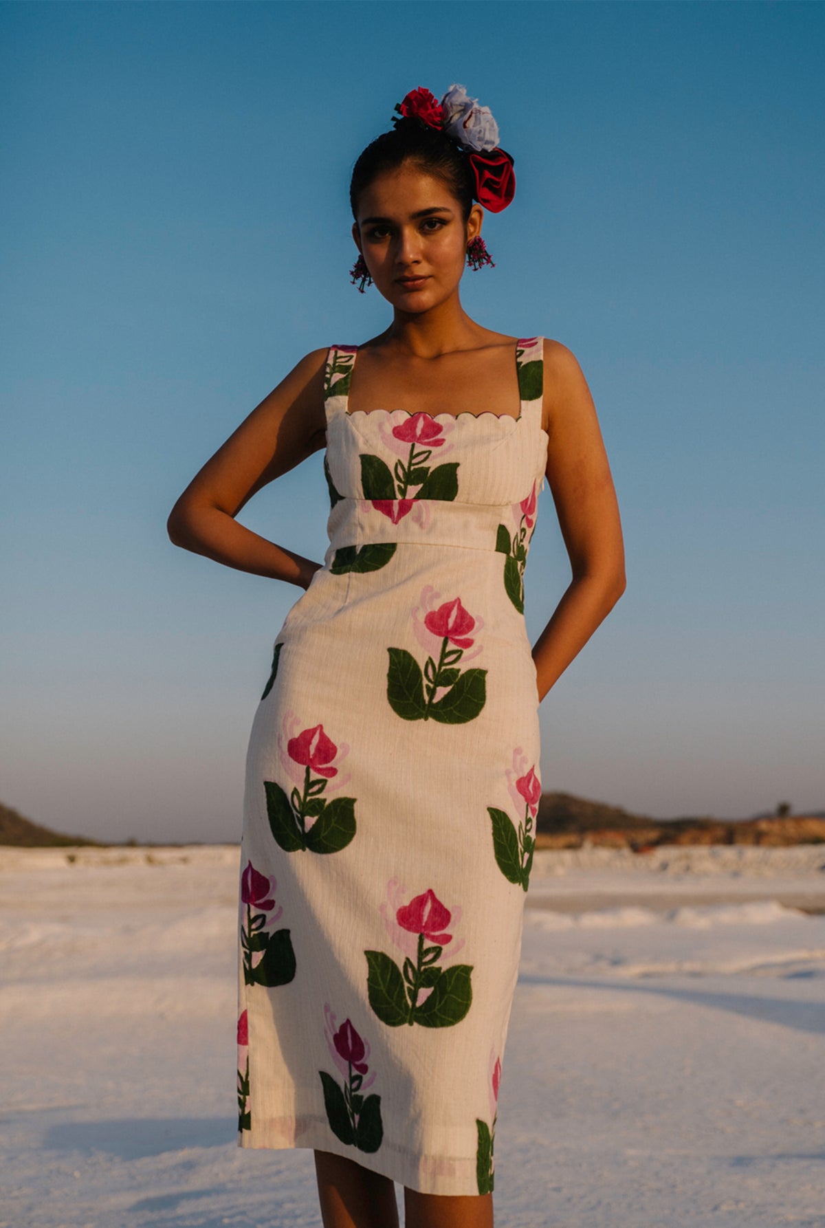 Dione Scallop Handloom Dress