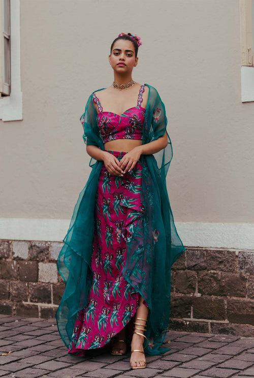 The-Jodi-Life-silk-magenta-sustainable-handcrafted-embroidery-blouse-skirt-cape