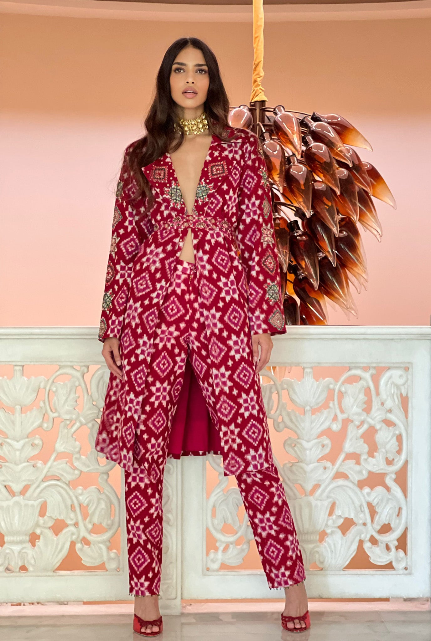 Ahilya Ikat Trench Kurta Set