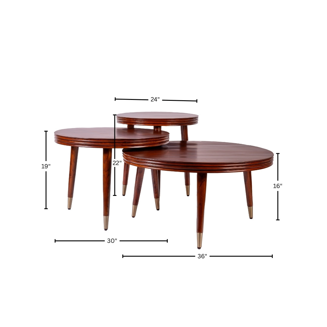 Trilaya Teakwood nested Table