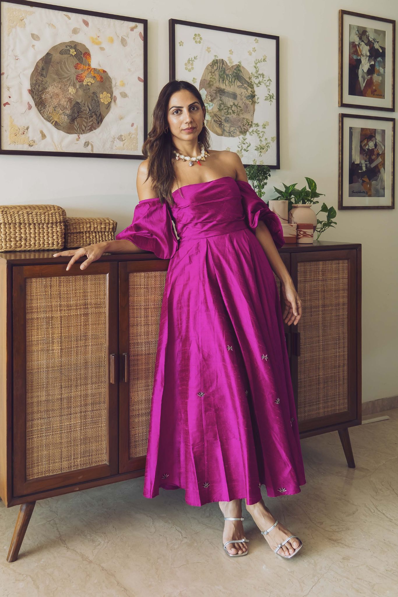 Surahi Silk Dress