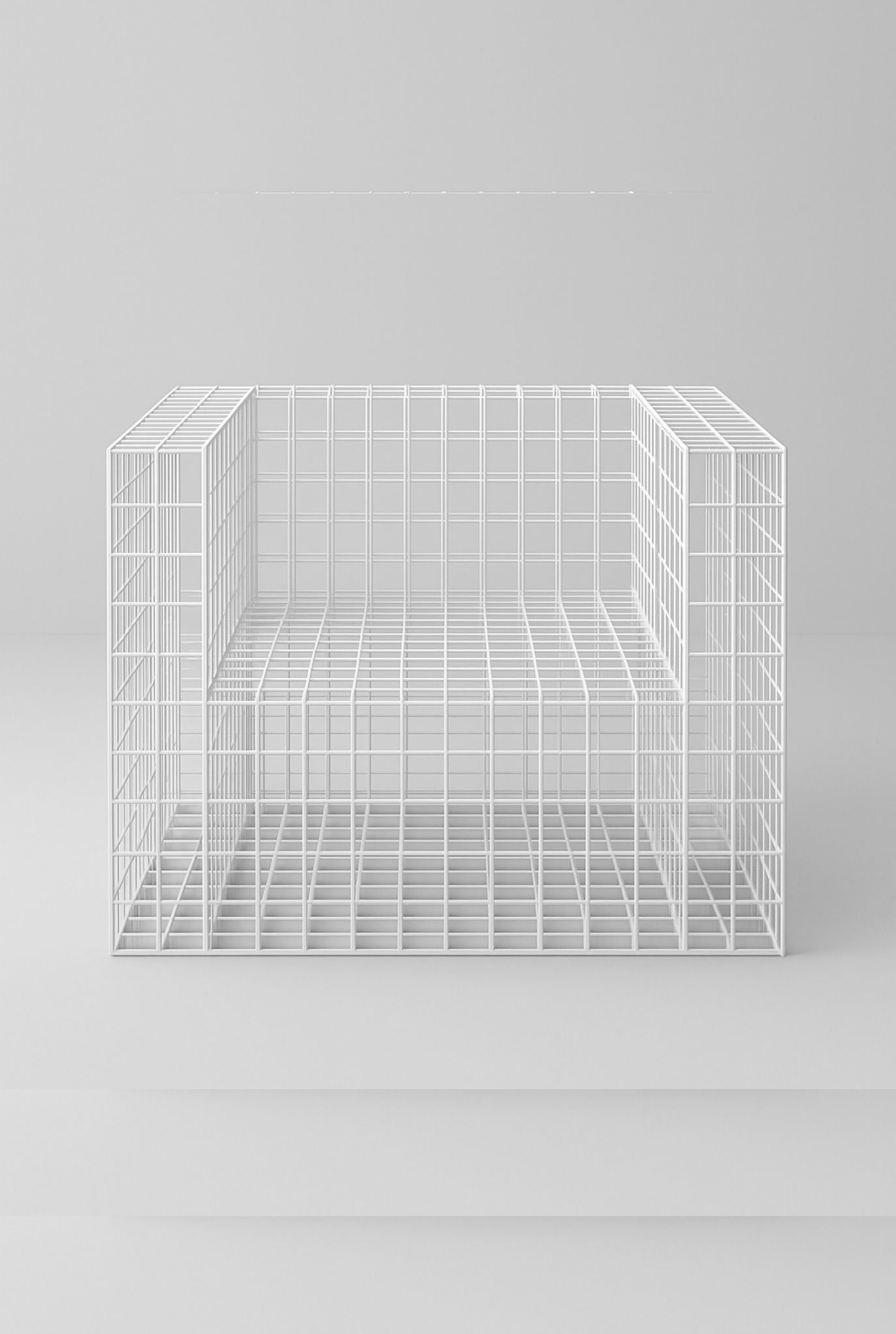 Grid Lounge Chair in Pearl White Finish