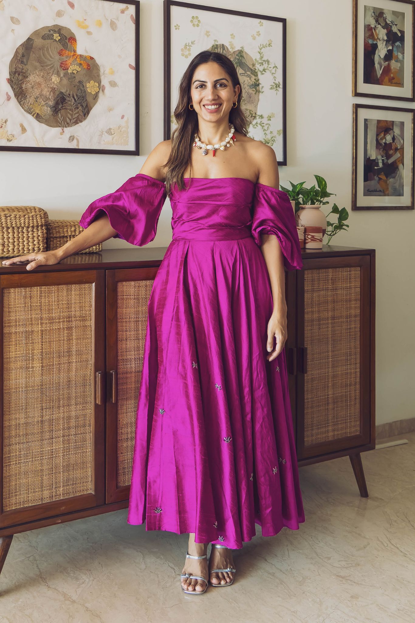 Surahi Silk Dress