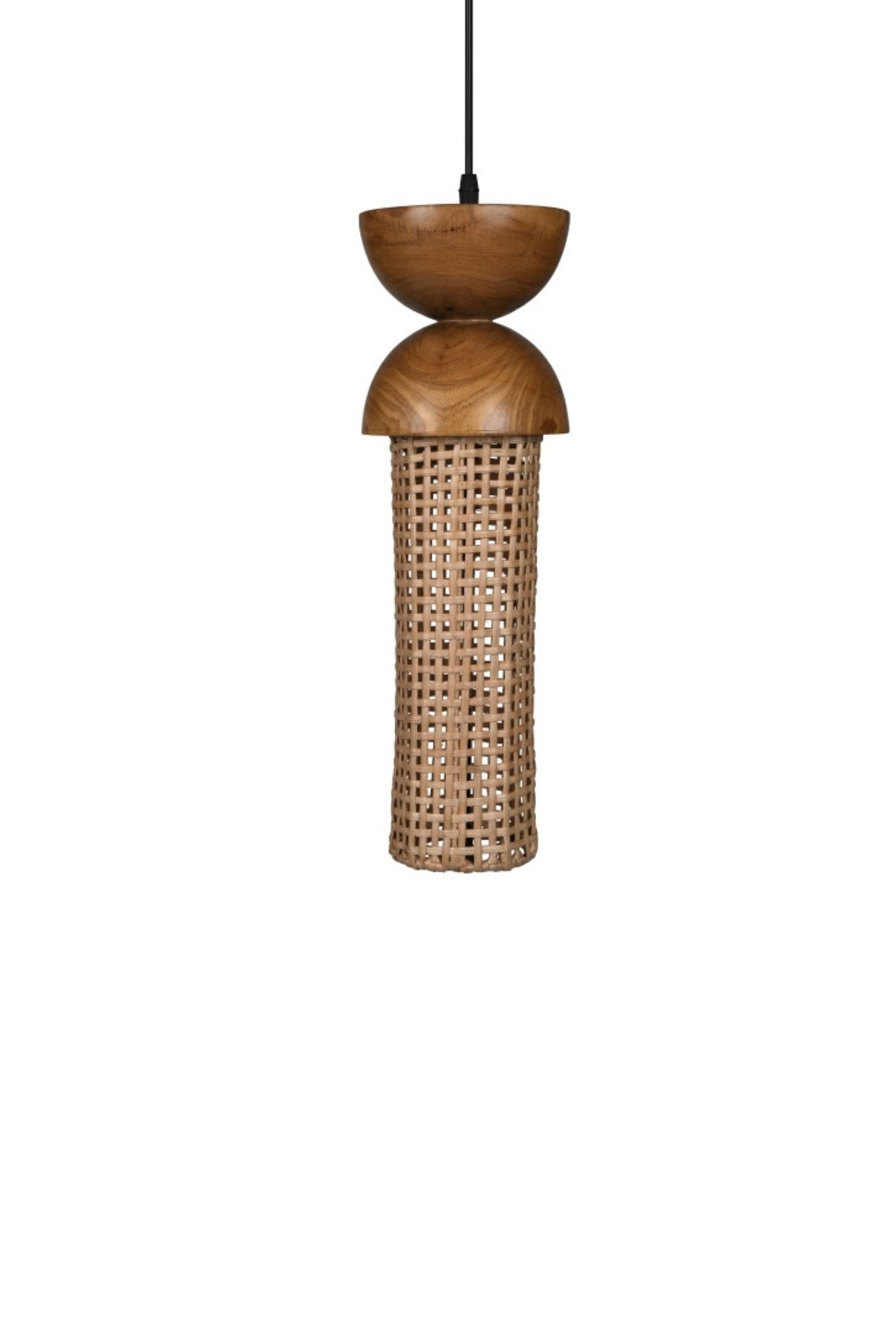 Mopong Teak Cane Pendant Lamp (SHIPPING ONLY IN INDIA)