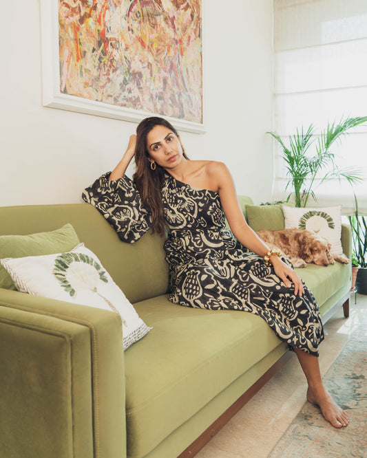 Nida Silk One Shoulder Dress
