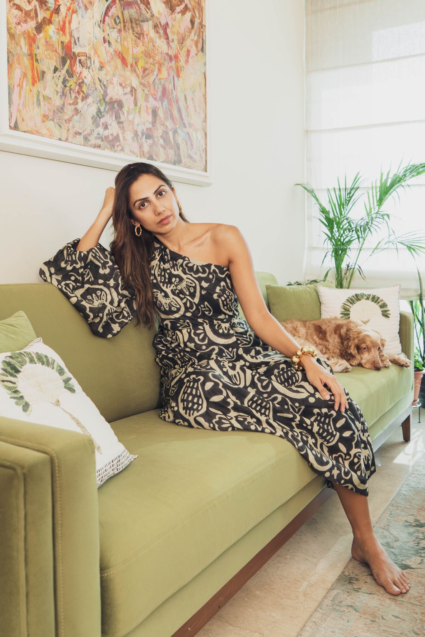 Nida Silk One Shoulder Dress