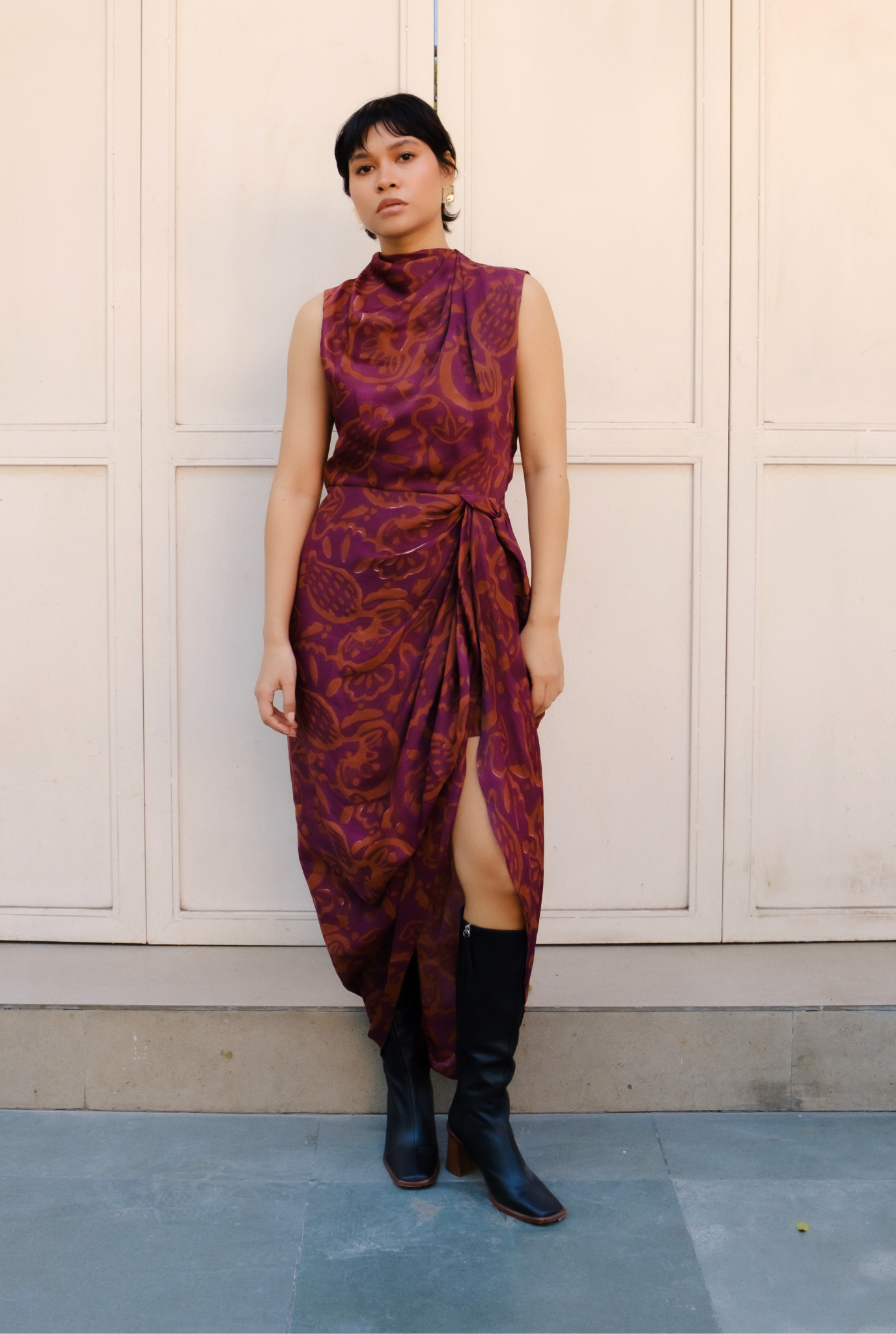 Saanjh Silk Draped Dress