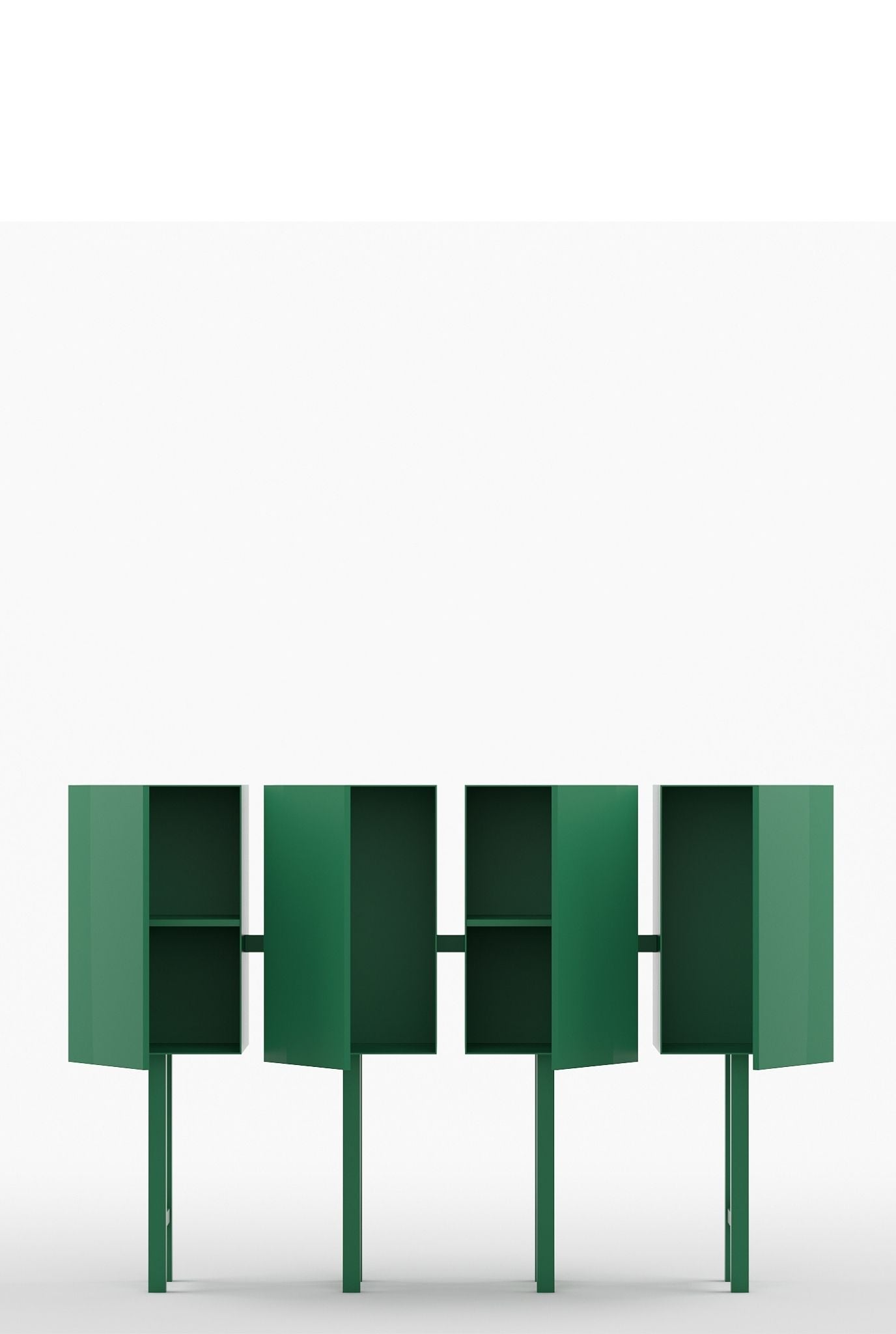 Metro Mod Console Table In Emerald Green Finish