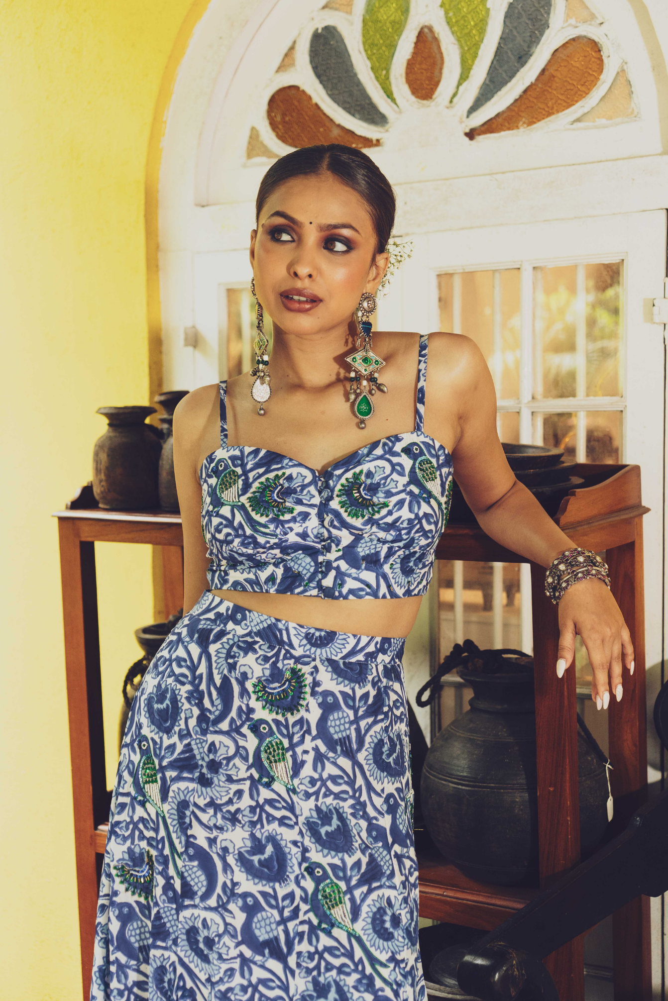 Shalimar Silk Bralette & Skirt Set