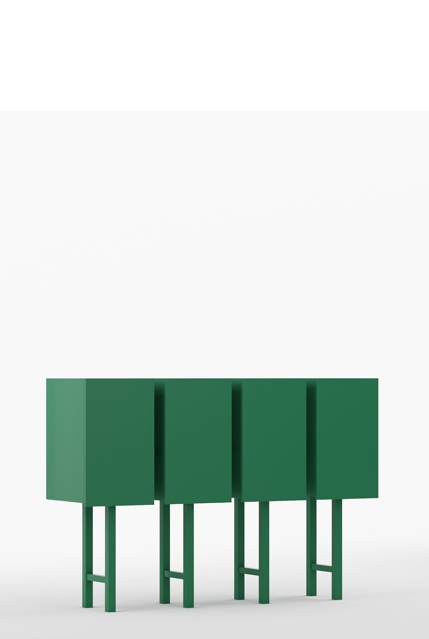 Metro Mod Console Table In Emerald Green Finish