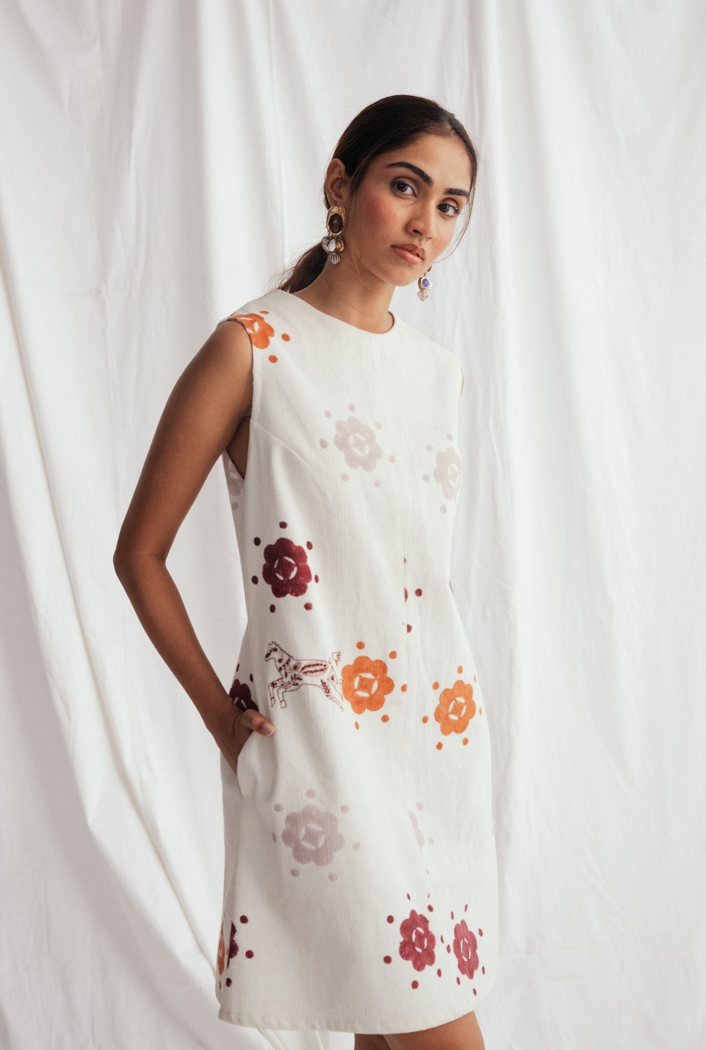 Thandai Corduroy Shift Dress