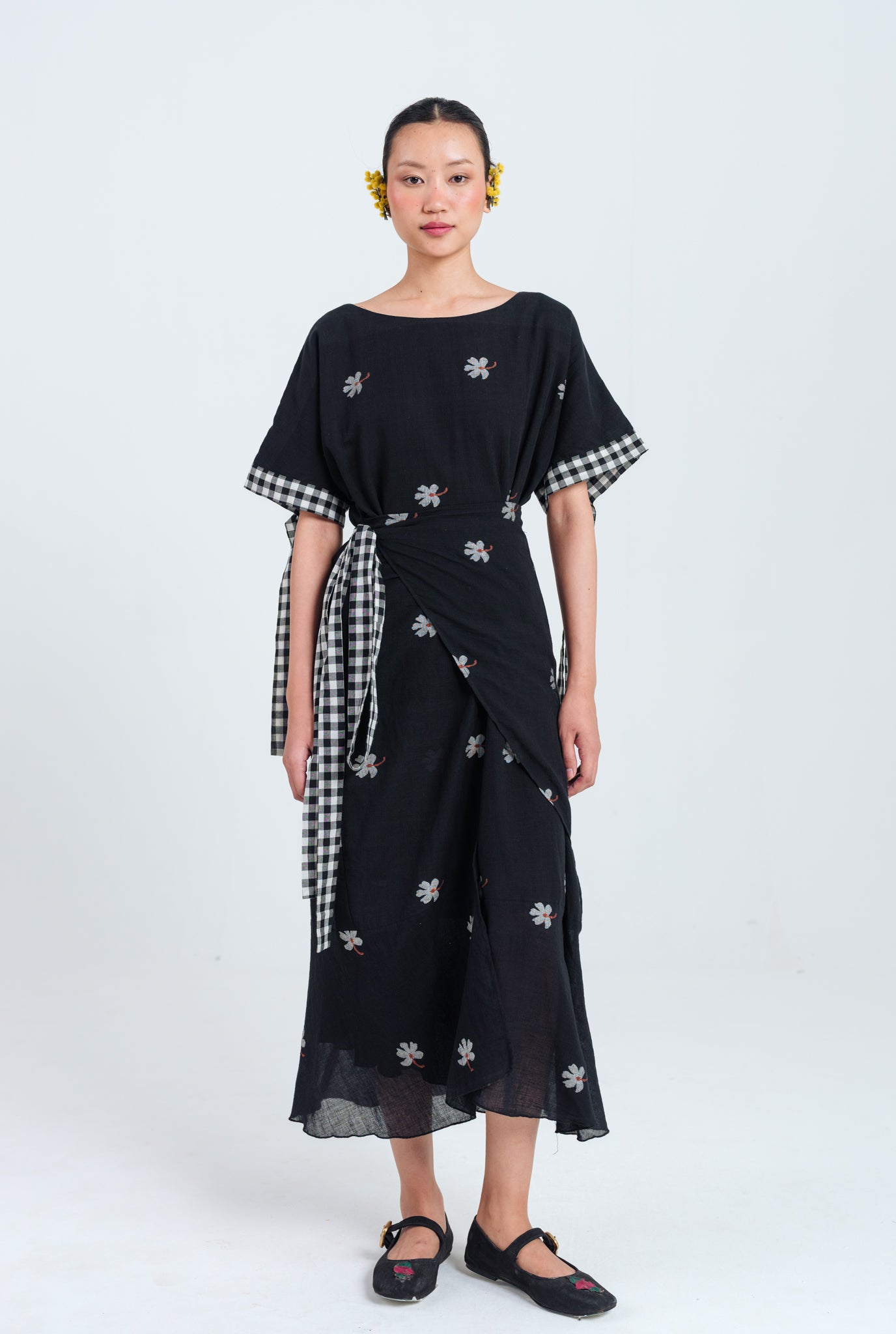 Leap Jamdani Tie-up Dress