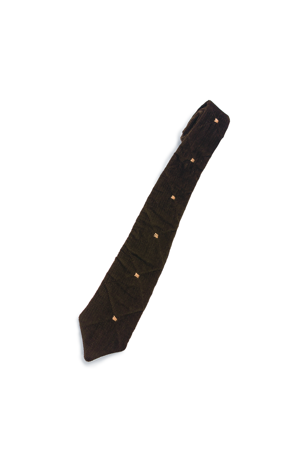 QUILTED TIE (BROWN)