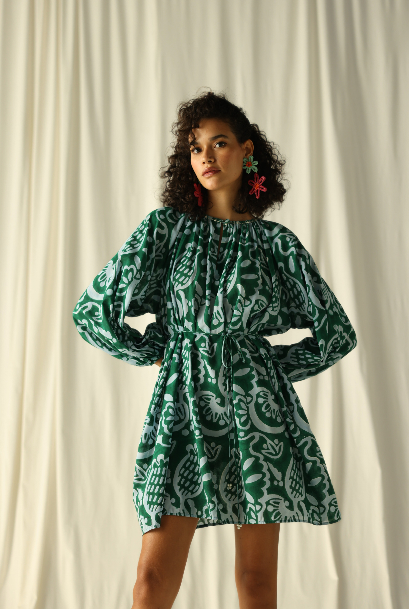 green-jhibhi-mini-hand-block-printed-jodi-dress