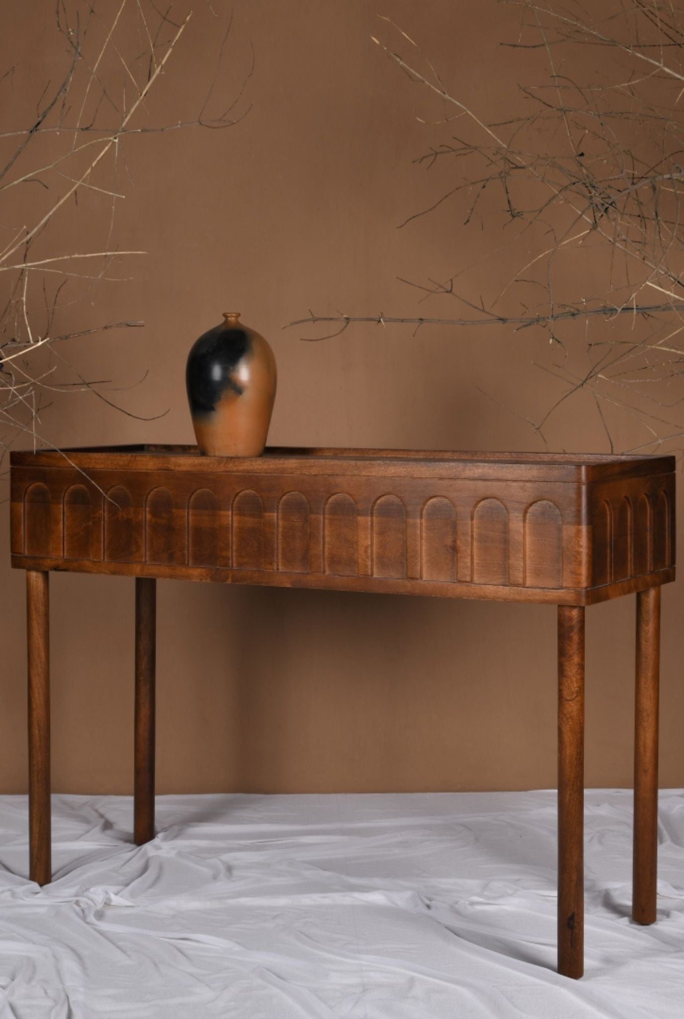 Dome Mango Wood Console Table (Shipping Only In India)
