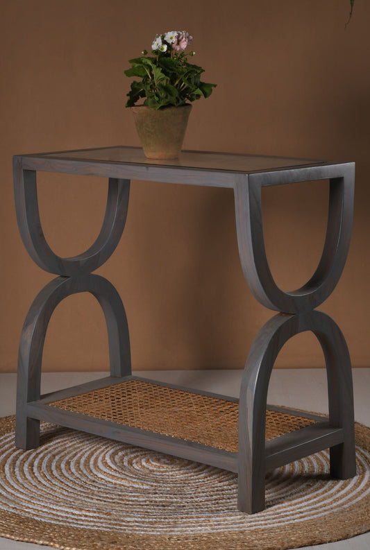 Polar Stroke Teakwood Console Table (SHIPPING ONLY IN INDIA)