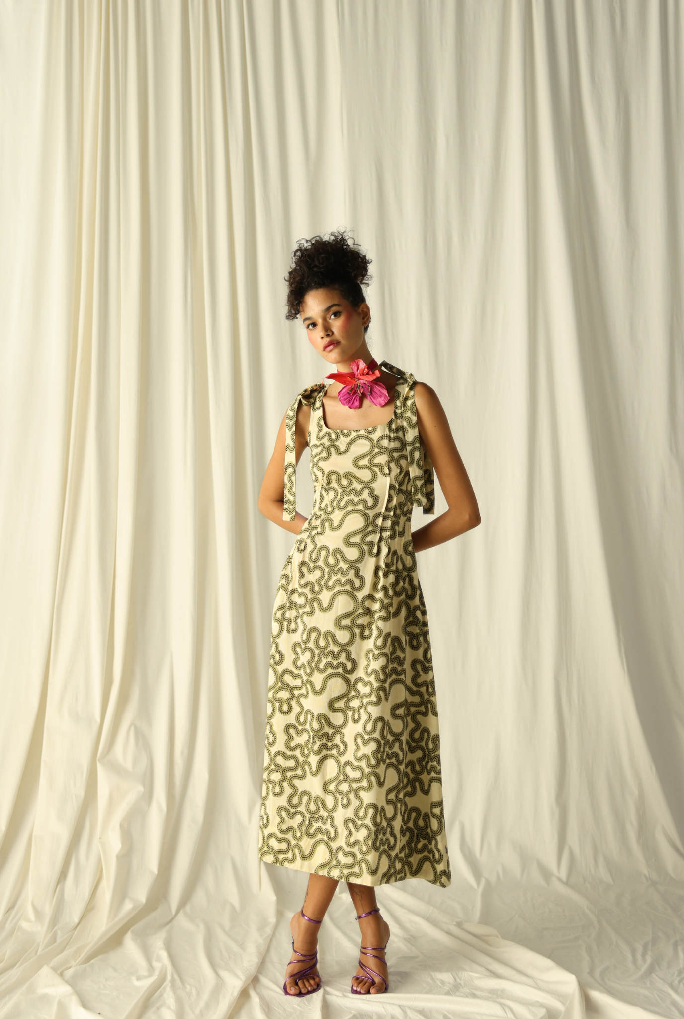 green-squiggle-print-cotton-hand-block-printed-dress