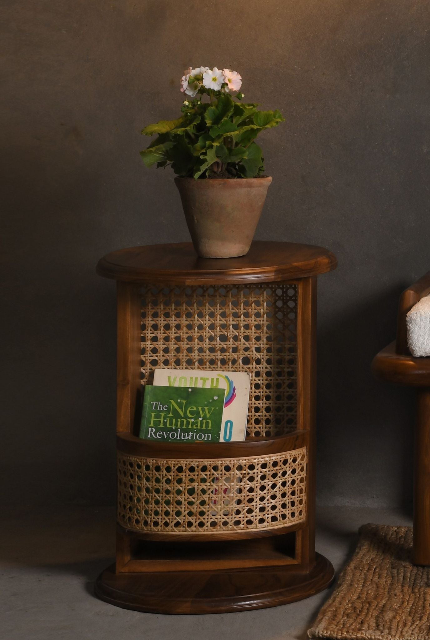 Swivel Teakwood Side Table (Shipping Only In India)