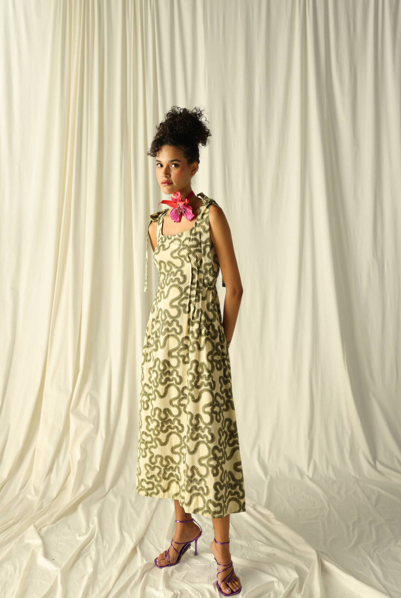 green-squiggle-print-cotton-hand-block-printed-dress